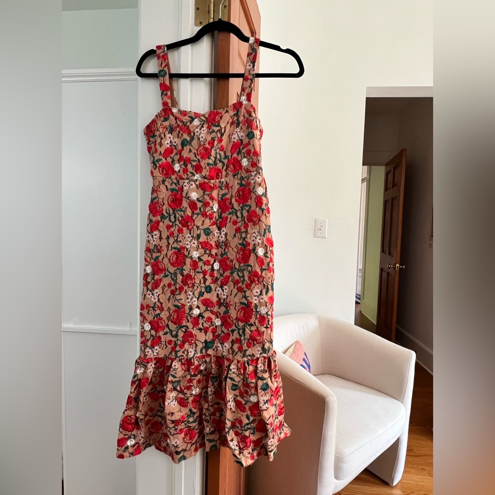 Lovers and Friends Embroidered Floral Midi Dress